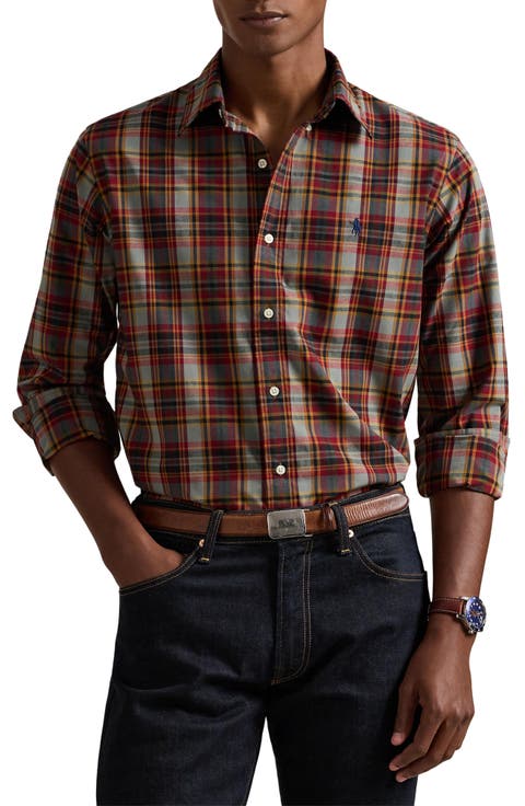 Classic Fit Plaid Performance Oxford Button-Down Shirt