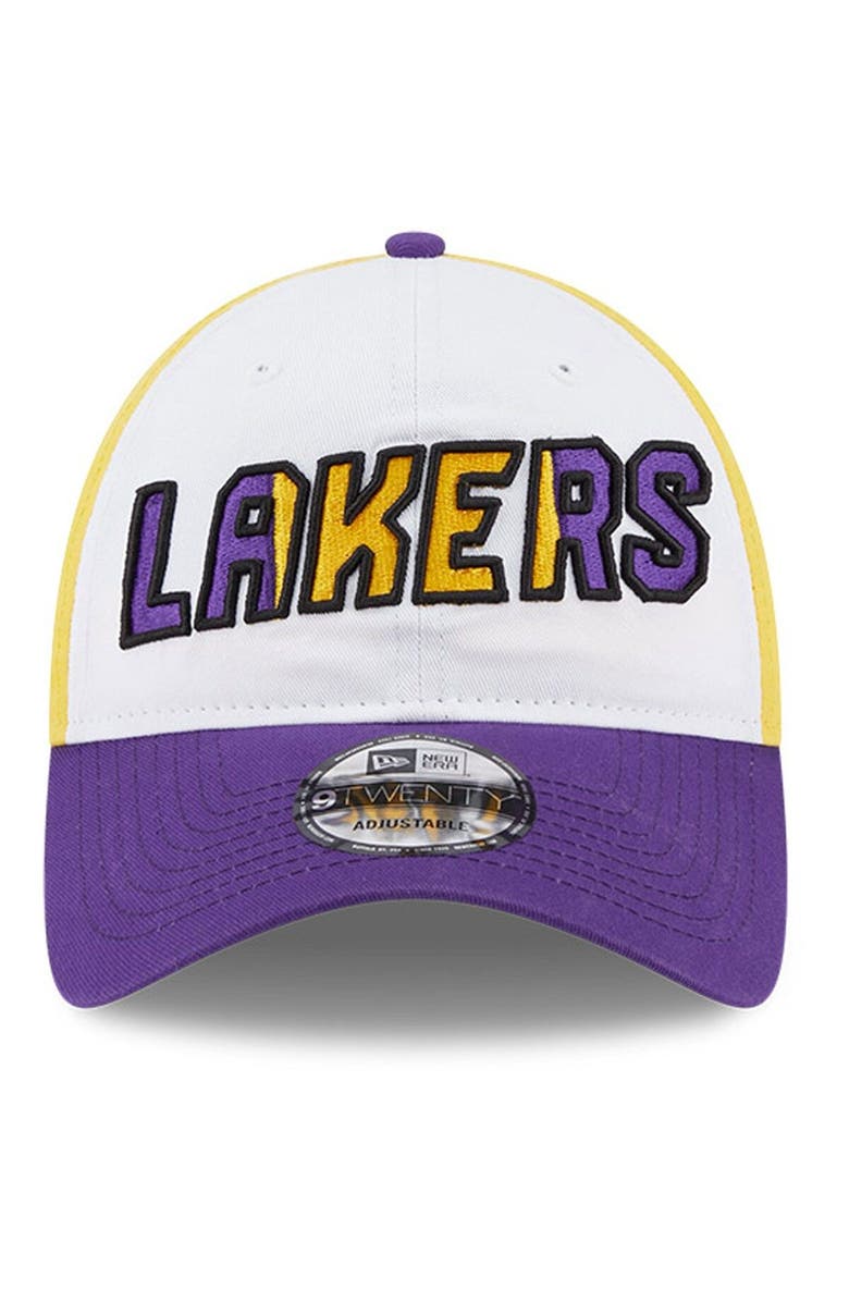 New Era Men's New Era  White/Purple Los Angeles Lakers Back Half 9TWENTY Adjustable Hat, Alternate, color, 
