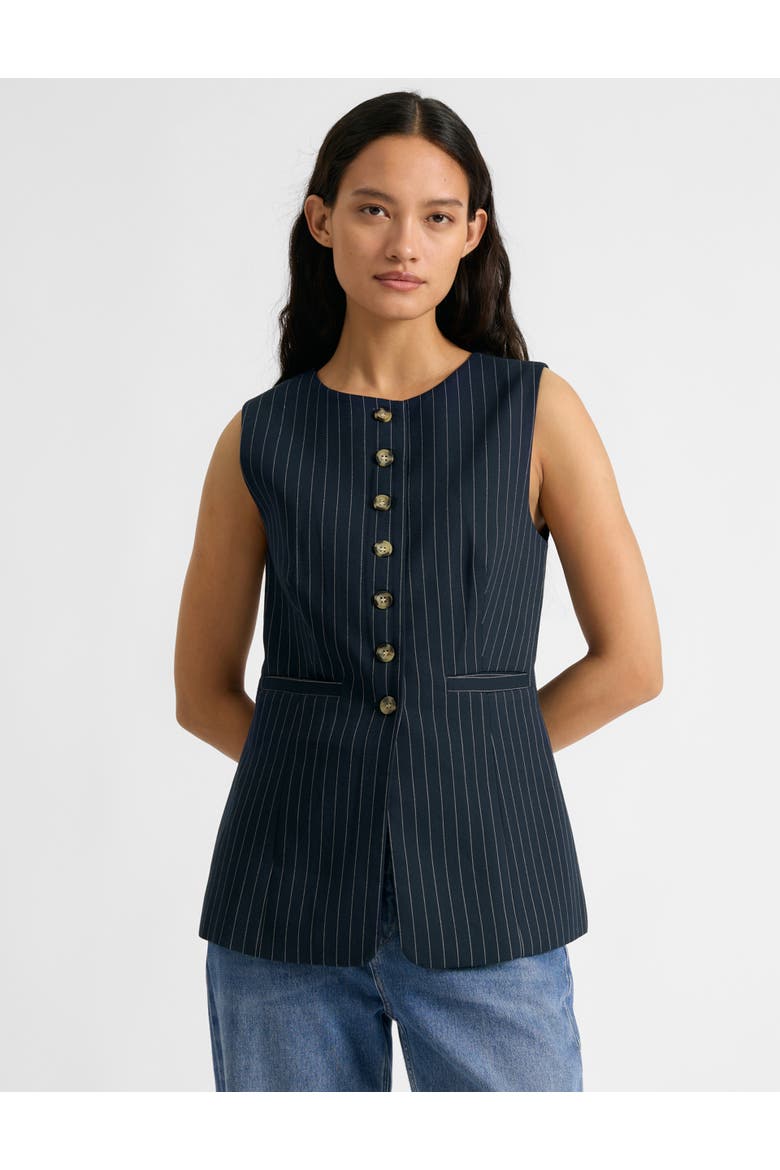 Pinstripe Waistcoat, Main, color, Navy