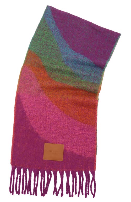 Kurt Geiger London Neon Wave Yarn Dye Fringe Scarf In Multi