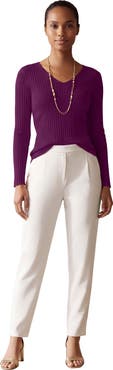 Jessica London V Neck Ribbed Sweater