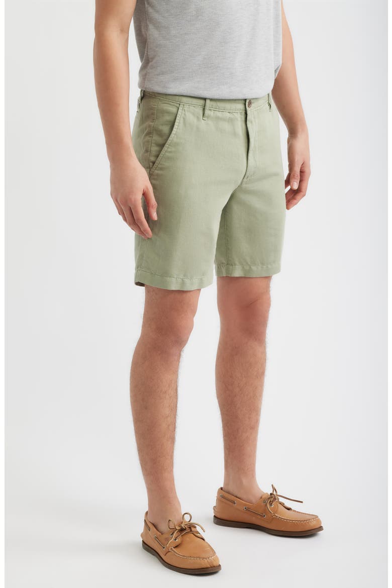Wanderer Linen & Cotton Chino Shorts, Alternate, color, SPRUCE GREEN