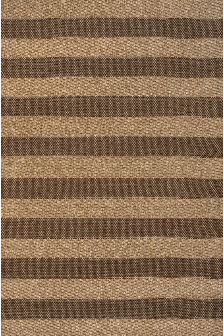 Sutton Easy Jute Modern Geometric Boho Stripe Indoor/Outdoor Area Rug, Main, color, Natural/Brown