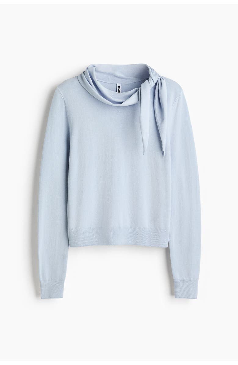 H&M Scarf-collar Jumper, Alternate, color, Light Blue