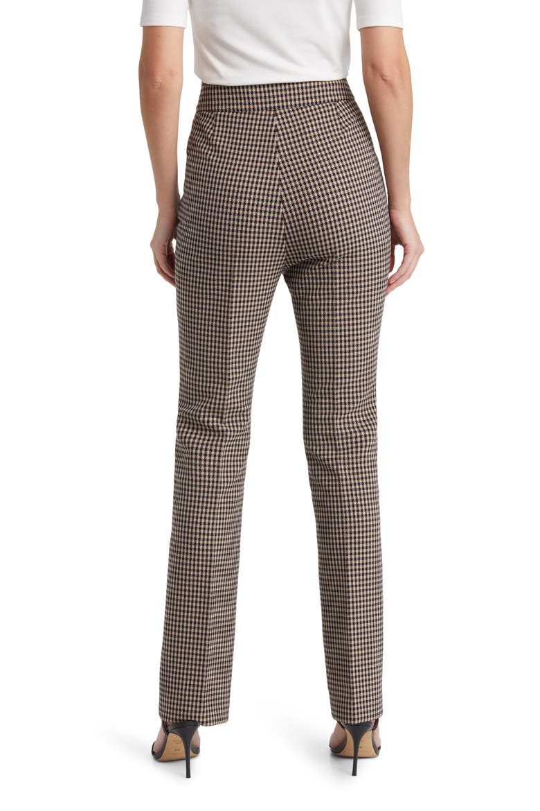 Tubeka Check Print Straight Leg Pants, Alternate, color, MED BGE