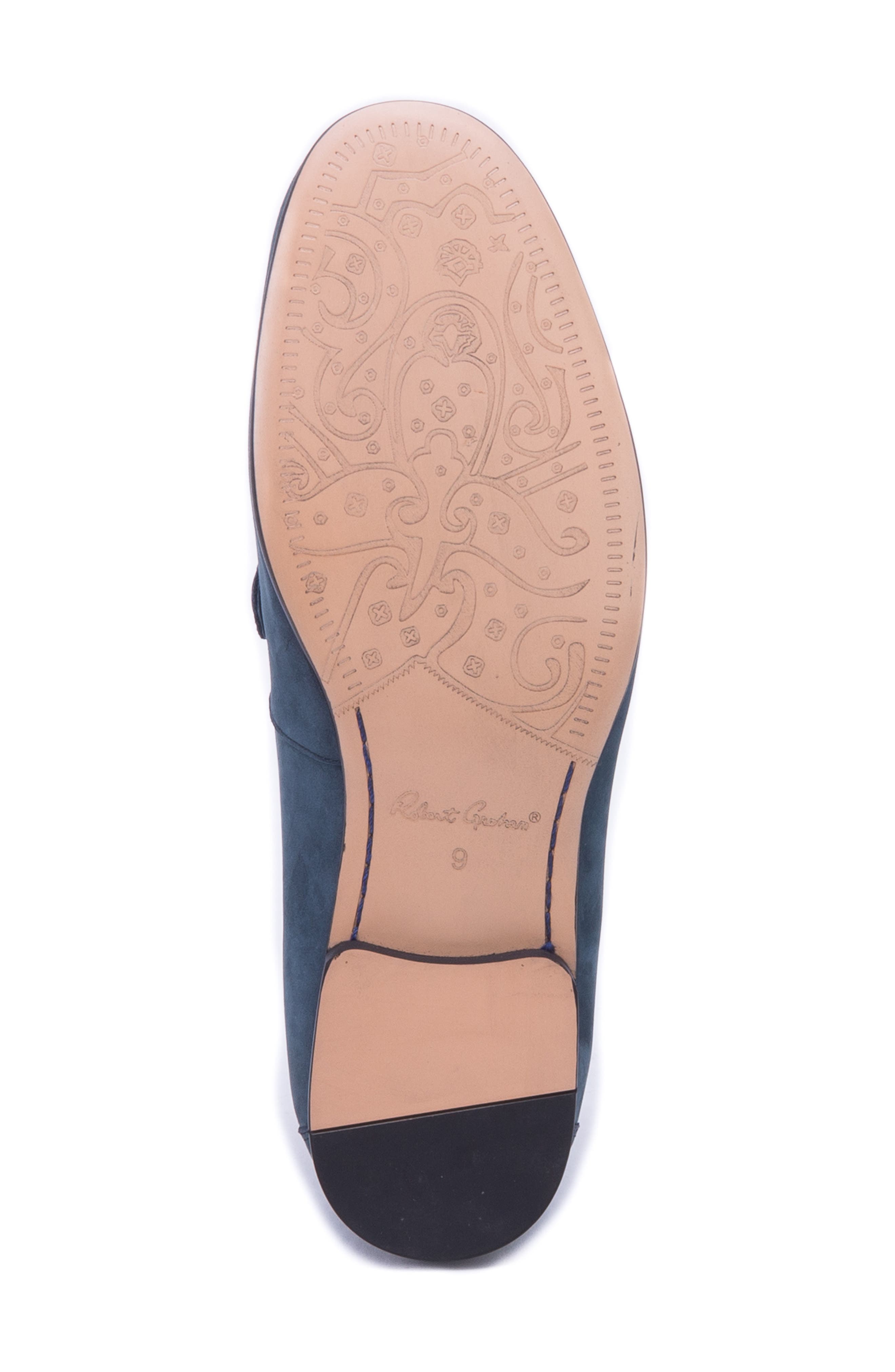 Norris Button Loafer, Alternate, color, BLUE LEATHER