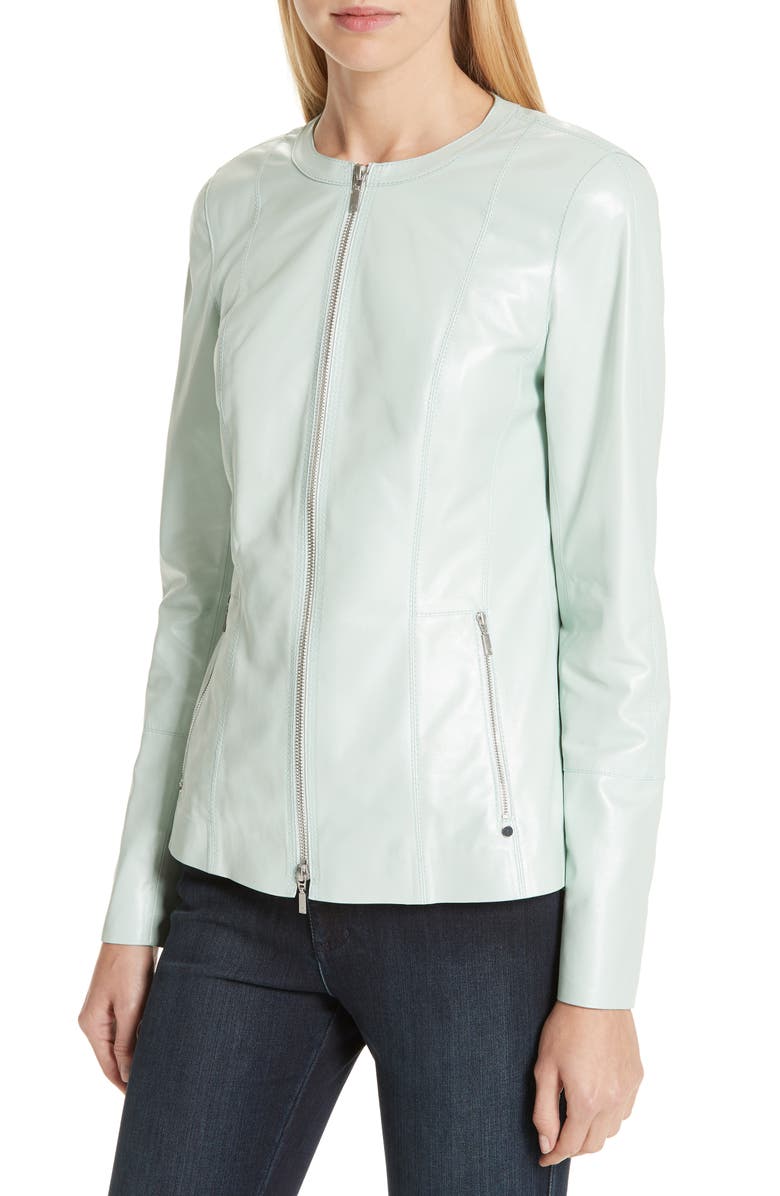 Lafayette 148 New York Janella Leather Jacket, Alternate, color,