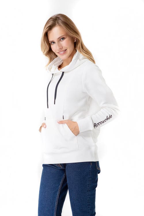 Accouchée Iconic Maternity/nursing Hoodie In White