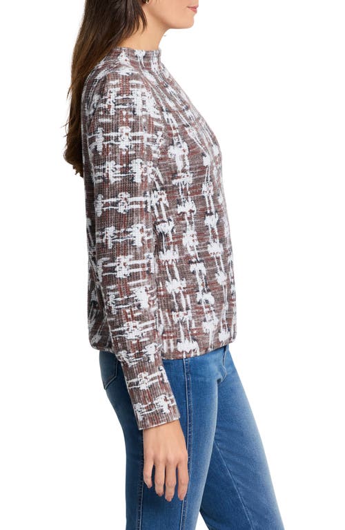 Nic + Zoe Mock Neck Top Sweater In Grey Multi In Grey Multi