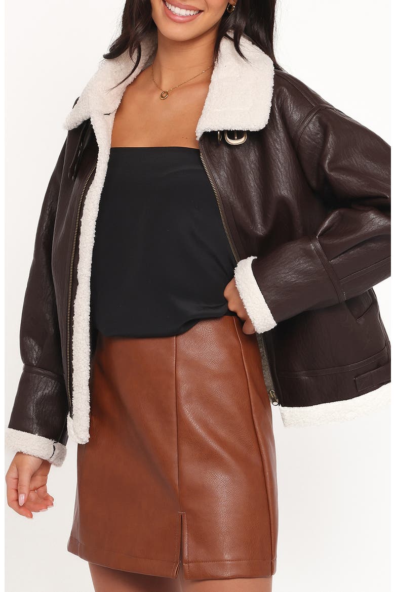Baxter Faux Shearling Lined Jacket, Alternate, color, BROWN