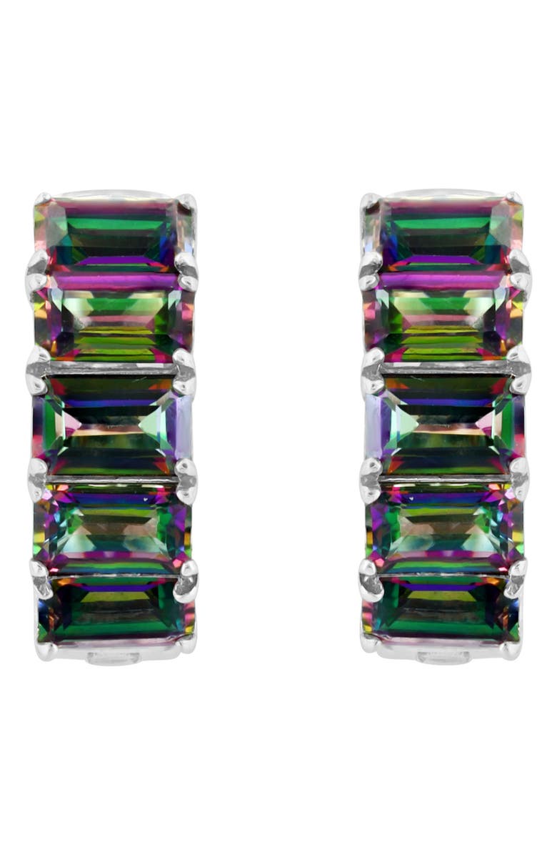 EFFY Sterling Silver Mystic Topaz Huggie Hoop Earrings, Alternate, color, 