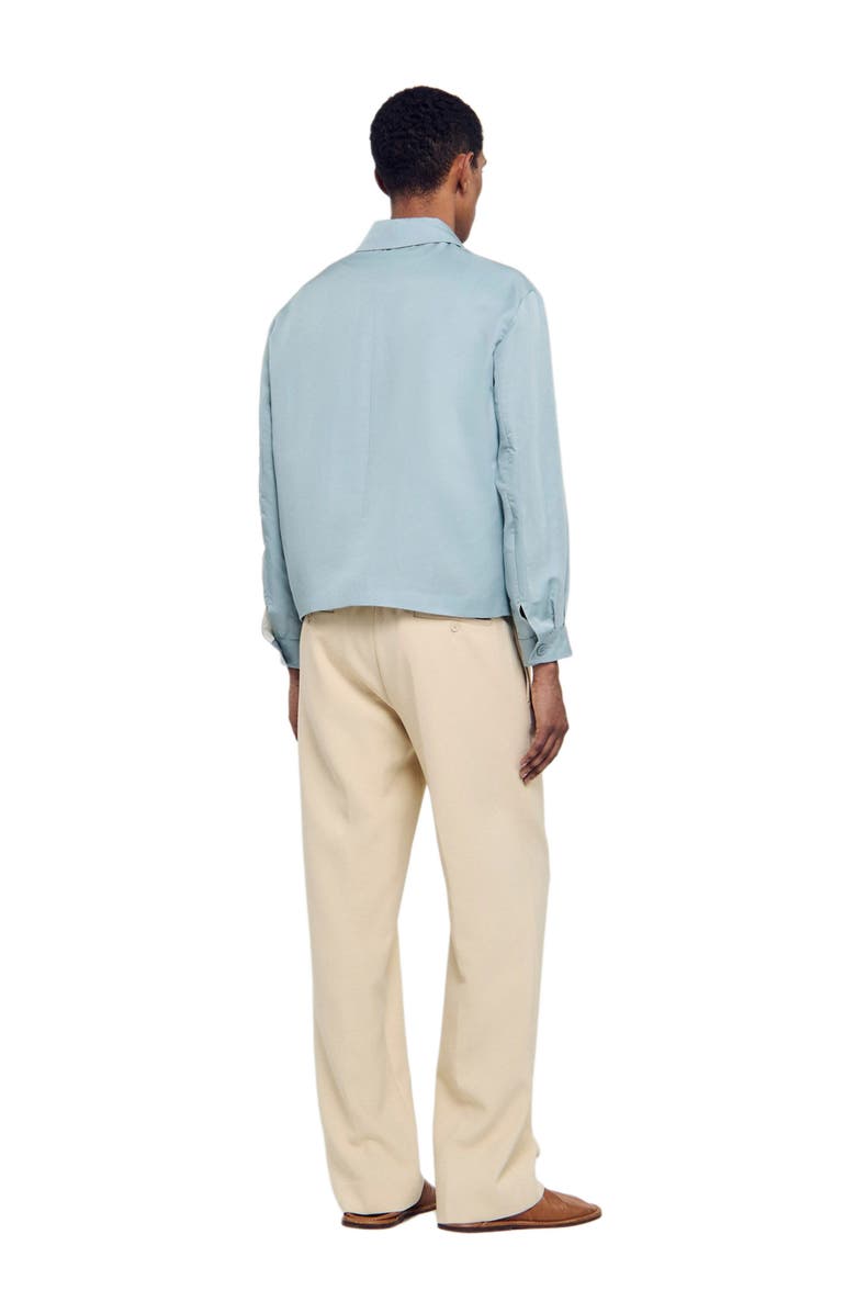 SANDRO Zip-up jacket, Alternate, color, Chambray