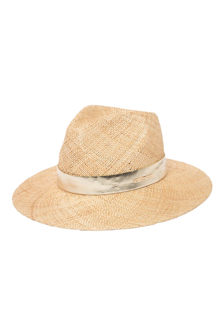 x Trina Turk Straw Fedora, Main, color, NATURAL