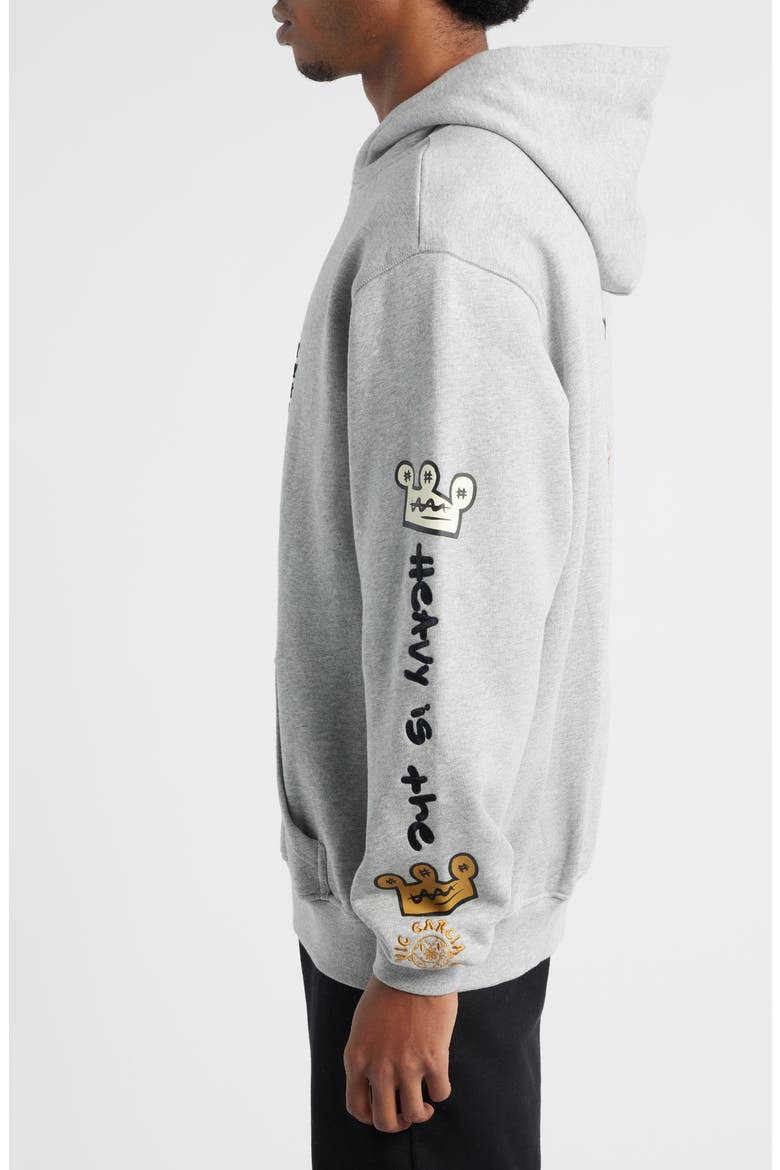 Heavy Is the Crown Graphic Hoodie, Alternate, color, HEATHER GRAY