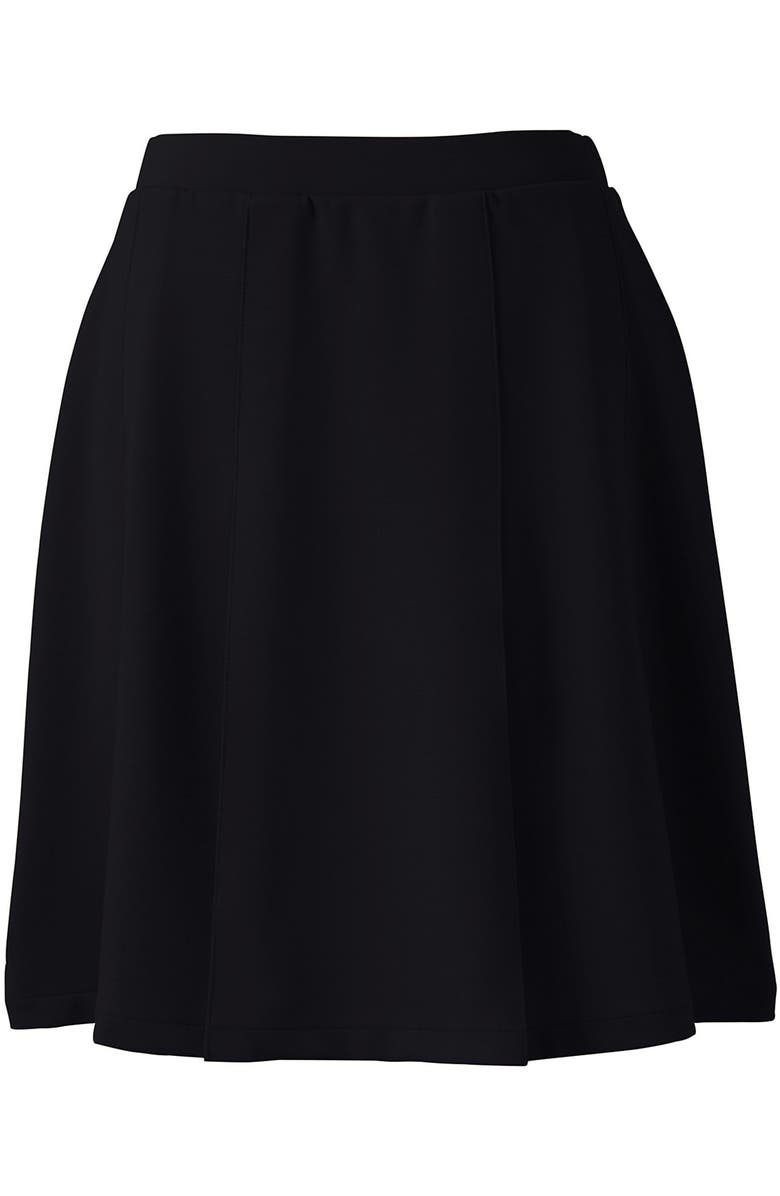 Lands' End School Uniform  Ponte Pleat Skirt, Alternate, color, Black