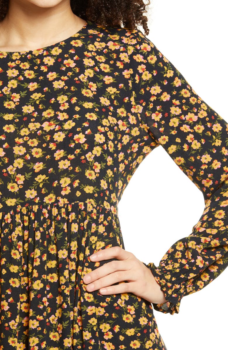 BP. Print Long Sleeve Dress, Alternate, color, 