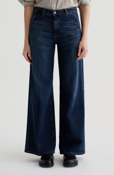 Stella Mid Rise Wide Leg Palazzo Jeans (Poise)