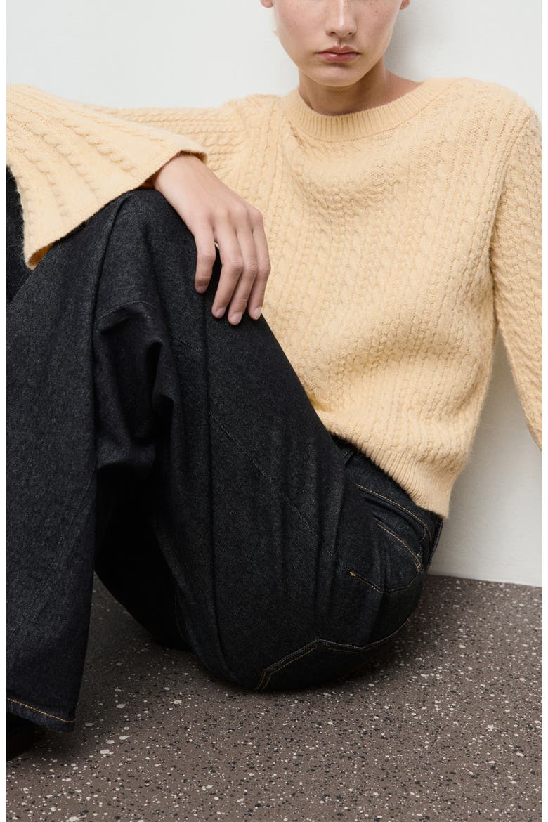 Cable Stitch Sweater, Alternate, color, PASTEL YELLOW