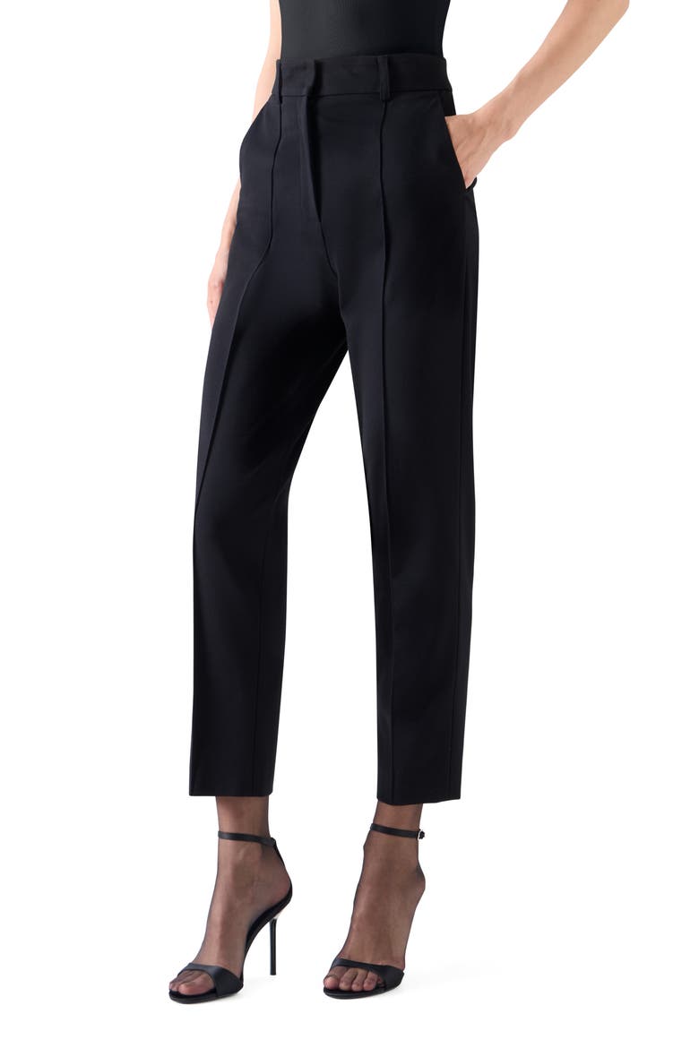 Ferry Pintuck Tapered Jersey Pants, Alternate, color, BLACK