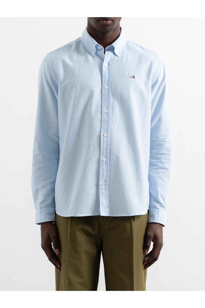 Duck Logo Oxford Shirt, Alternate, color, Plain Light Blue