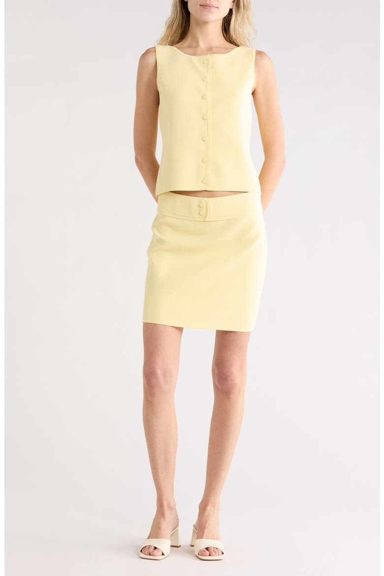 Buttoned Tank & Miniskirt Set, Main, color, BUTTERCUP