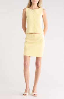 Buttoned Tank & Miniskirt Set
