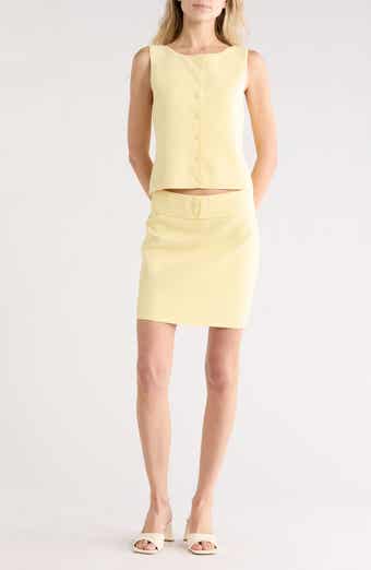 Buttoned Tank & Miniskirt Set