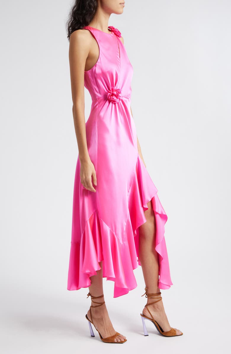 Cinq à Sept Cates Rosette & Ruffle Detail Silk Dress, Alternate, color,