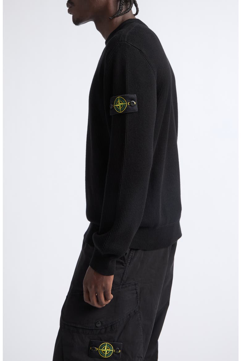 Rib Organic Cotton Sweater, Alternate, color, V0029 BLACK