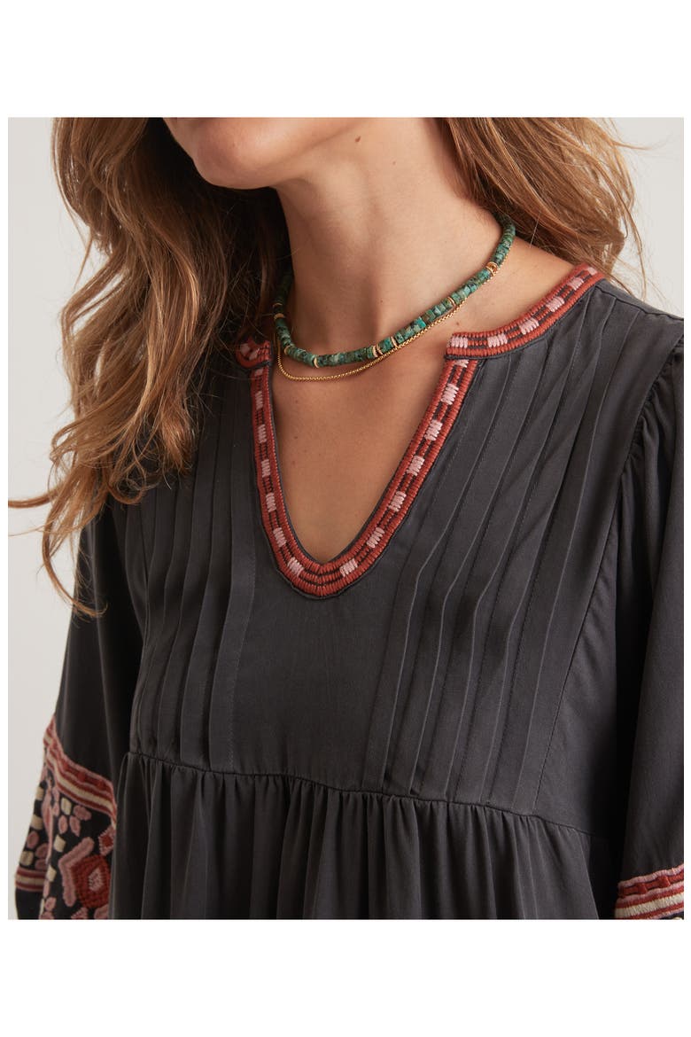 Olema Embroidered Minidress, Alternate, color, BLACK EMBROIDERY