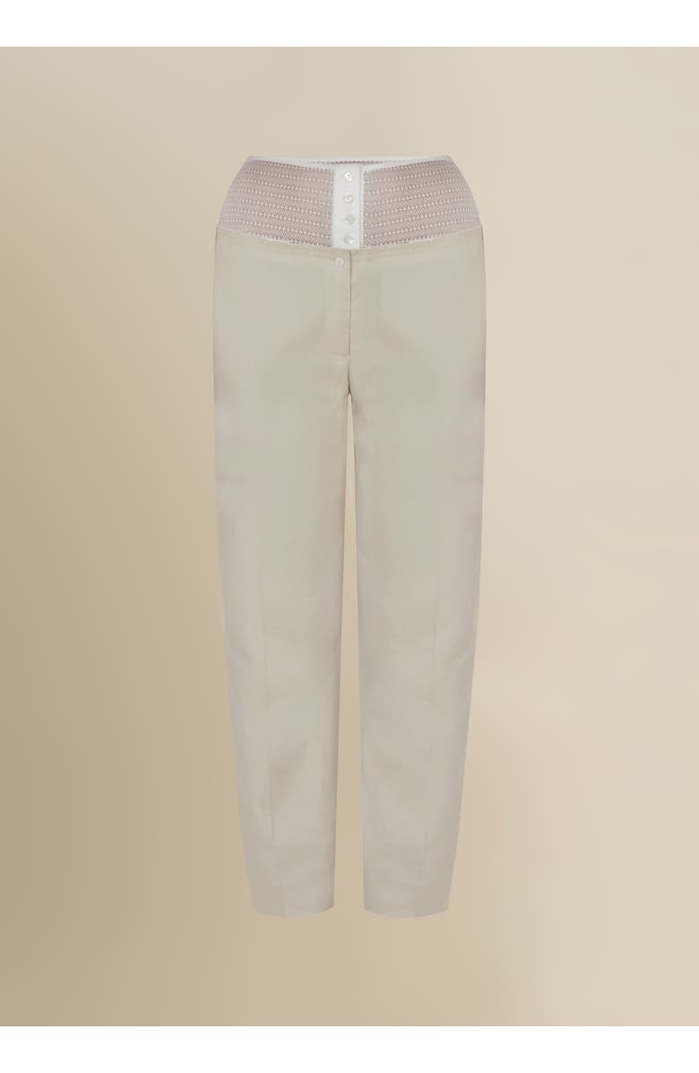 Contessa Mills Linen Laissez High-Waisted Stretch Pants, Main, color, Beige