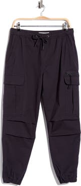DENIM AND FLOWER Navy Cargo Joggers with Zipper Details