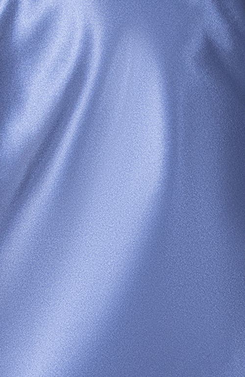 Betsy & Adam Halter Charmeuse Gown In Blue