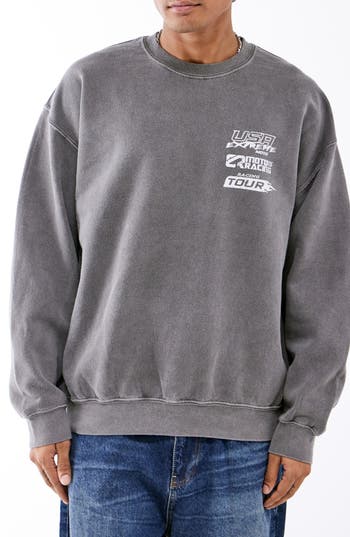 Shop Bdg Urban Outfitters San Diego Moto Sweatshirt In Washed Black