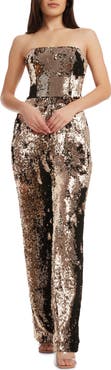 Dress the Population Andy Sequin Strapless Jumpsuit