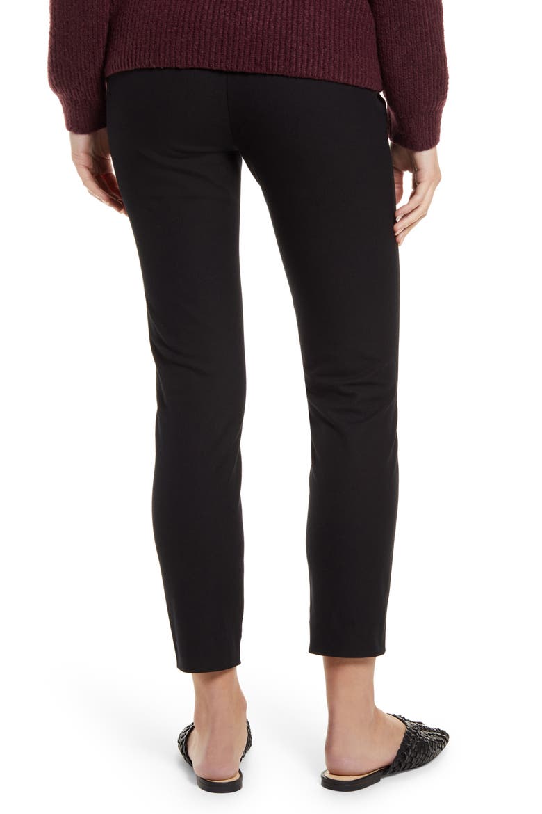 Everyday Skinny Fit Stretch Cotton Ankle Pants, Alternate, color, BLACK