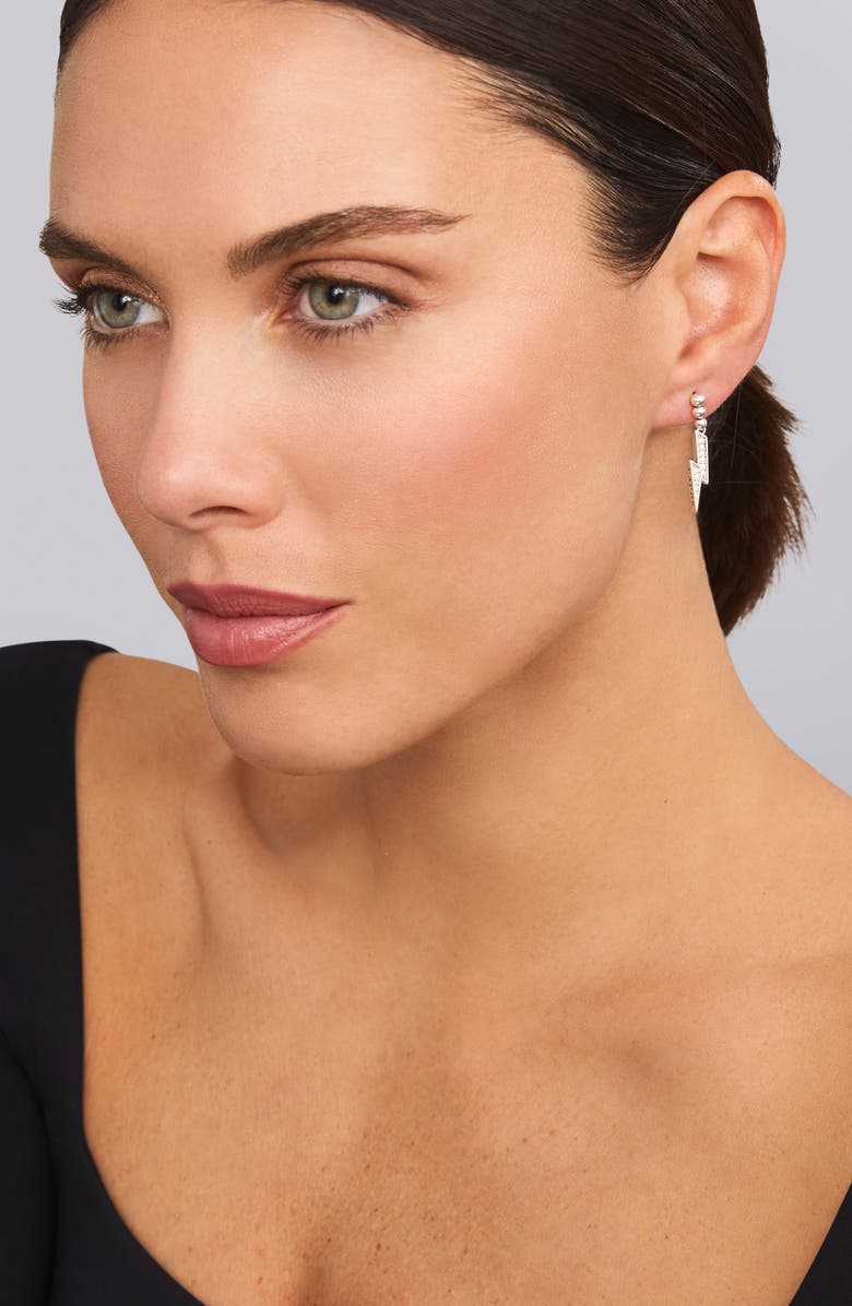 LAGOS Caviar Spark Diamond Lightning Drop Earrings, Alternate, color, Sterling Silver
