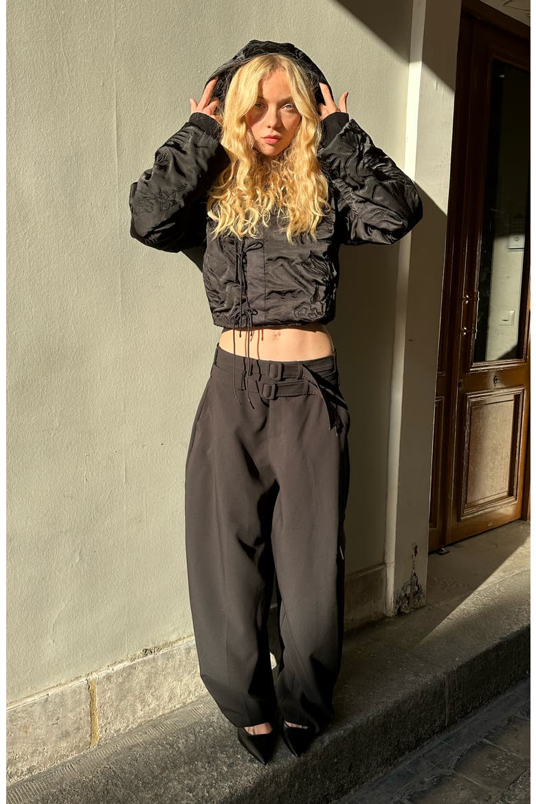 Double Belted Trousers, Alternate, color, Black