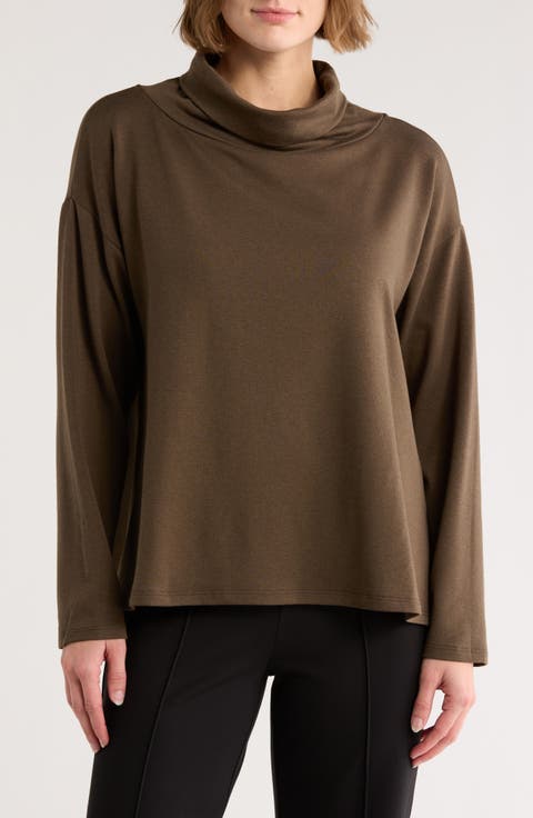 Drapey Funnel Neck Top