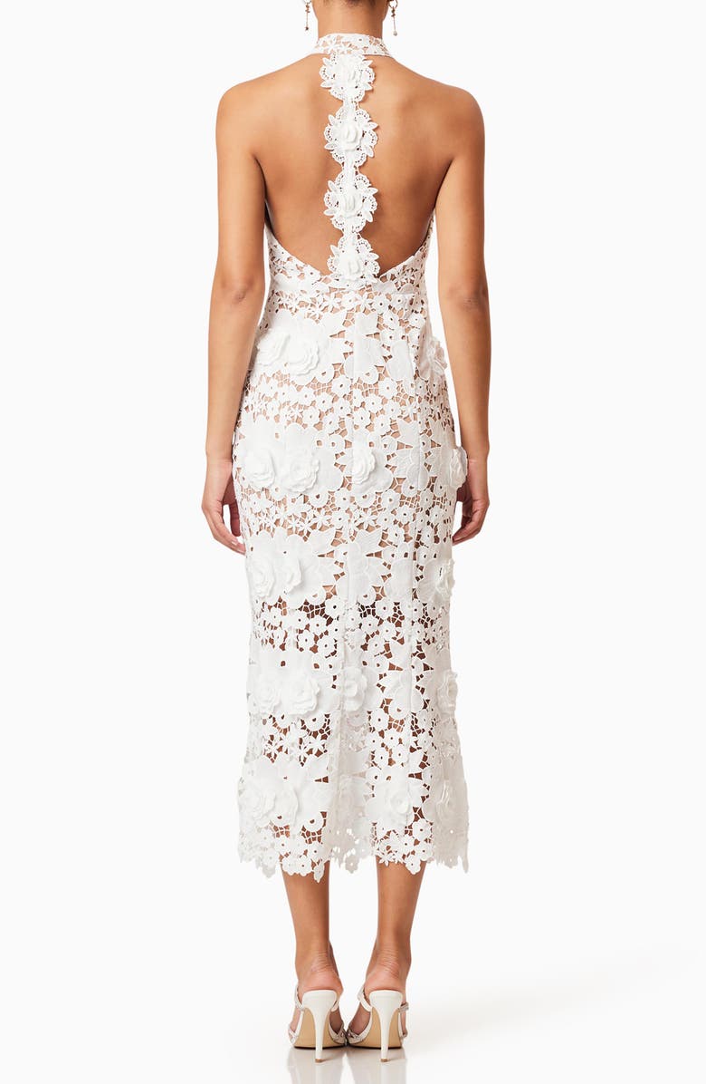 Elliatt Daffodil Floral Appliqué Midi Cocktail Dress, Alternate, color,