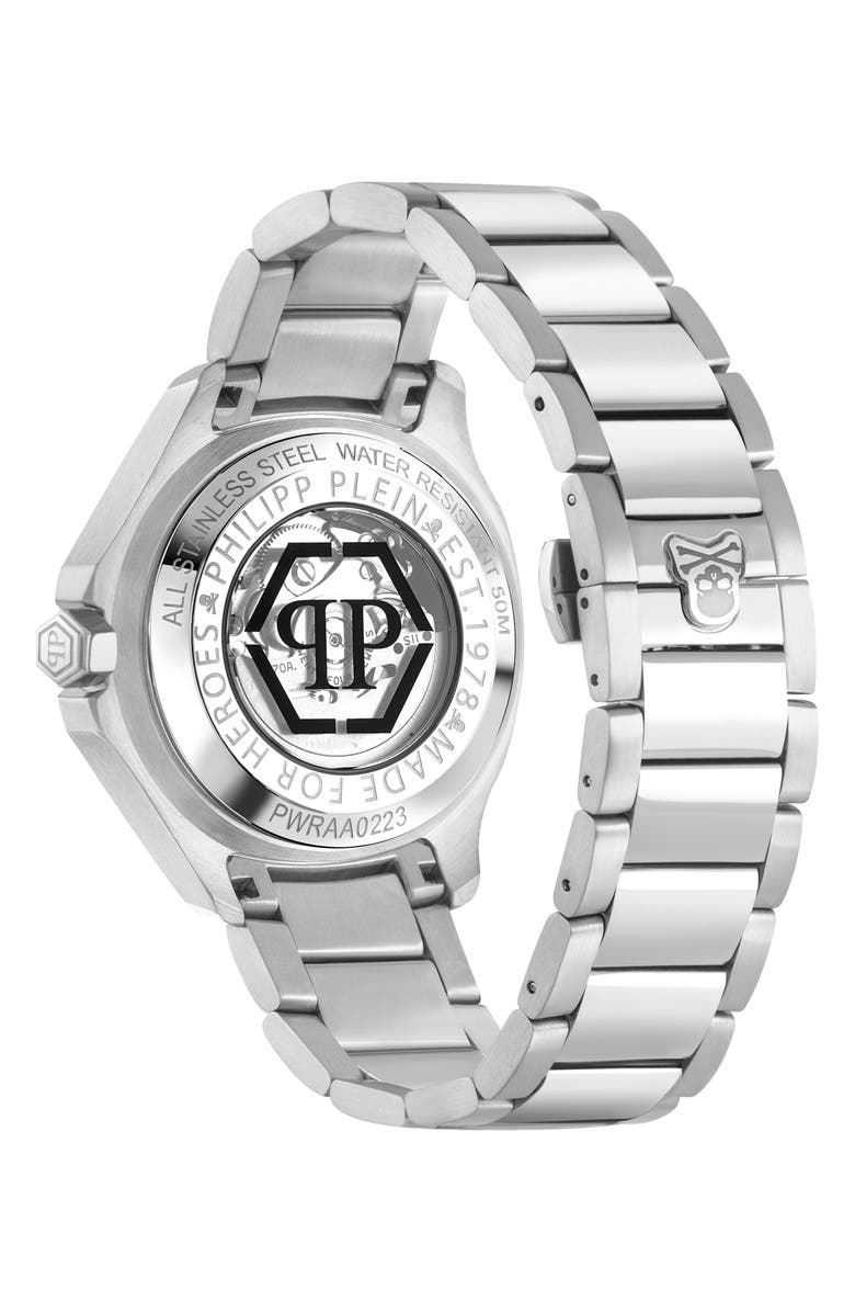 PHILIPP PLEIN Skeleton Spectre Bracelet Watch, 42mm, Alternate, color, Stainless Steel