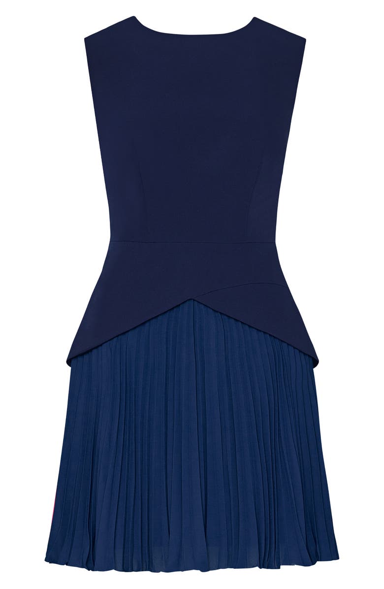 Milly Haddy Pleated Minidress, Alternate, color, Navy