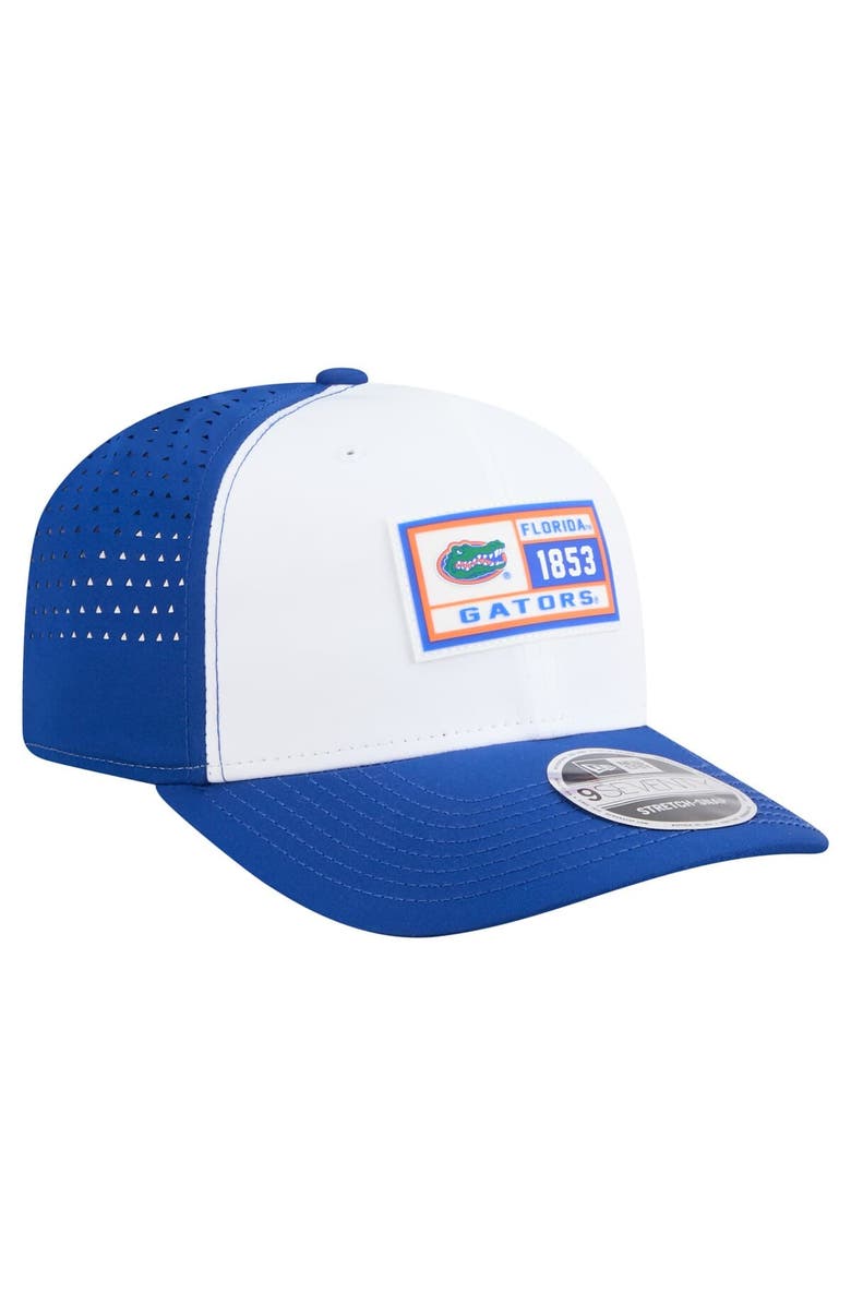 New Era Men's New Era White/Royal Florida Gators Perforated Patched 9SEVENTY Adjustable Hat, Alternate, color, White