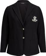 Lauren Ralph Lauren Crested Stretch Cotton Blazer