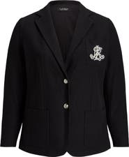 Lauren Ralph Lauren Crested Stretch Cotton Blazer