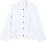 Caslon® Cotton Gauze Utility Jacket