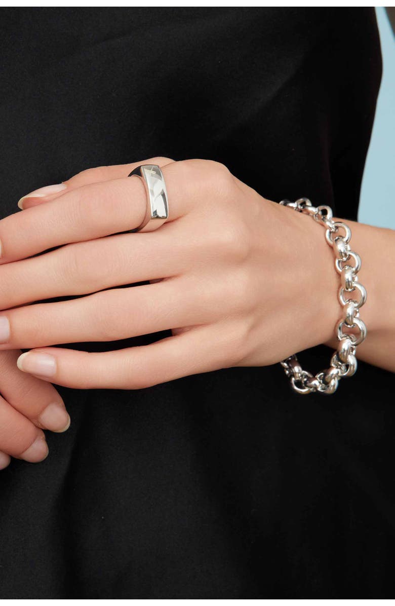 Oradina Roll With It Rolo Bracelet in Sterling Silver, Alternate, color, Silver