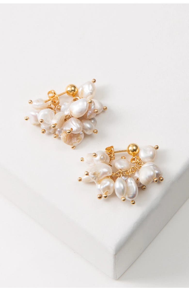 Noonday Collection Convertible Pearl Cluster Earrings, Main, color, Ivory
