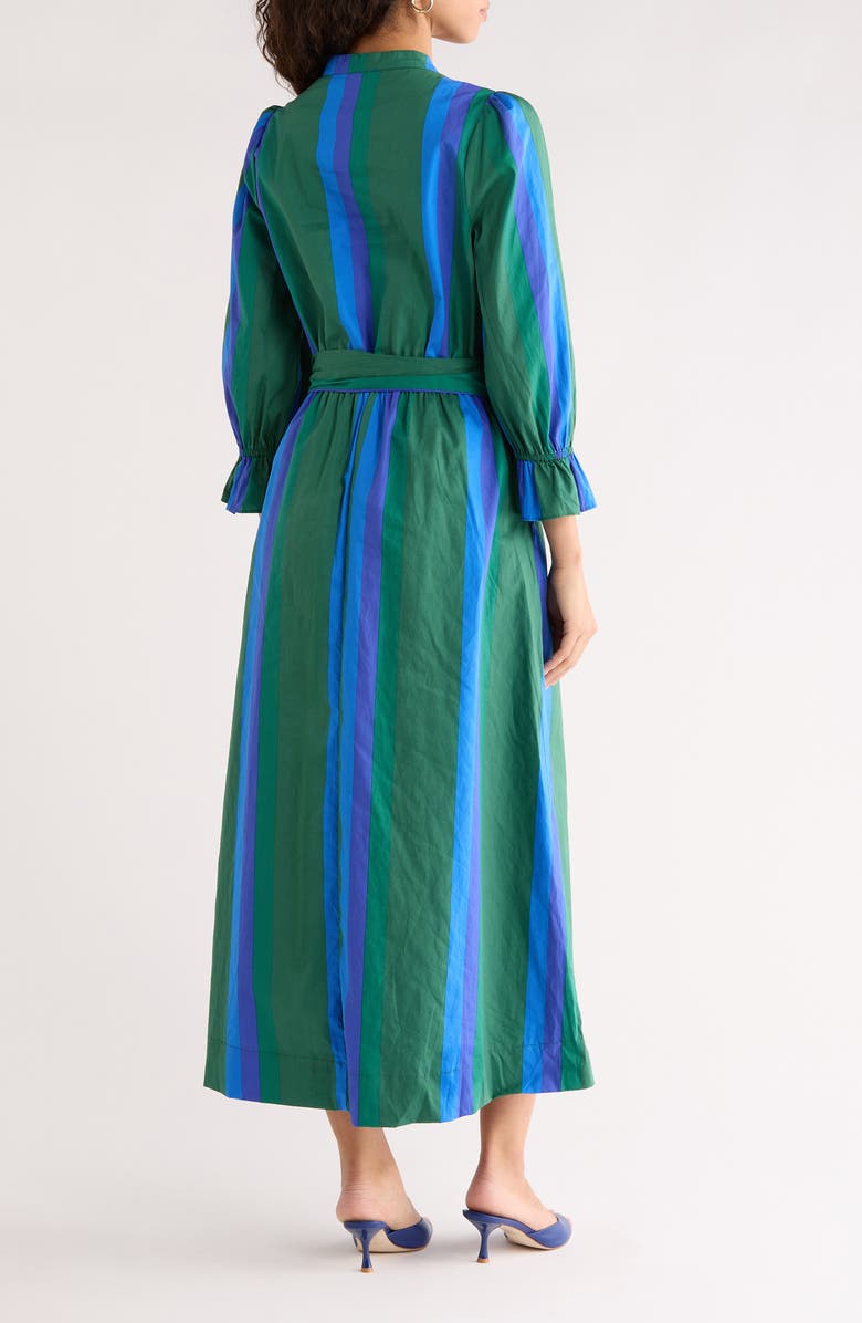 SUGARLIPS Dolary Stripe Senda Shirtdress, Alternate, color, Emerald-Blues