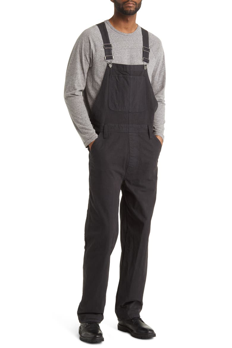 Garment Dyed Denim Carpenter Overalls, Main, color, BLACK COAL